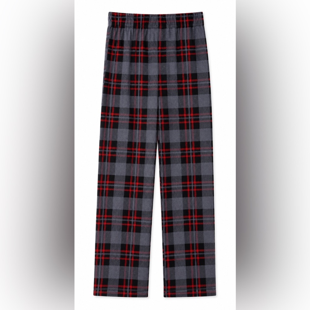 Cuddl Duds Gray, Black & Red Plaid Kids Pajama Bottoms